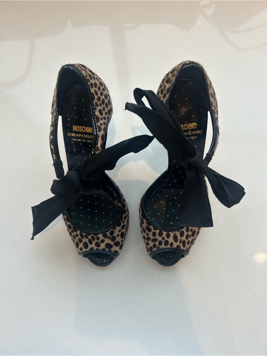 Moschino Shoes - Leopard Print (beige and brown) with Black Accents